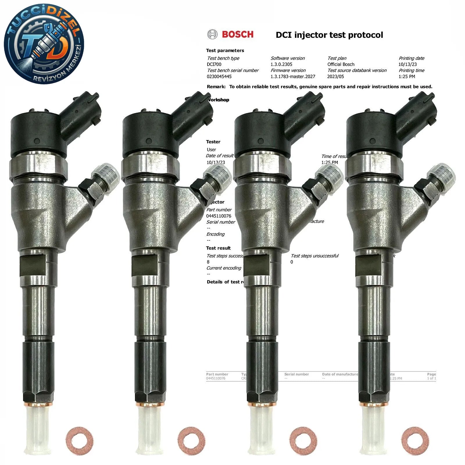 4 Adet Bosch Enjektör Seti 0445110076 Peugeot/Citroën/Fiat 2.0 HDI