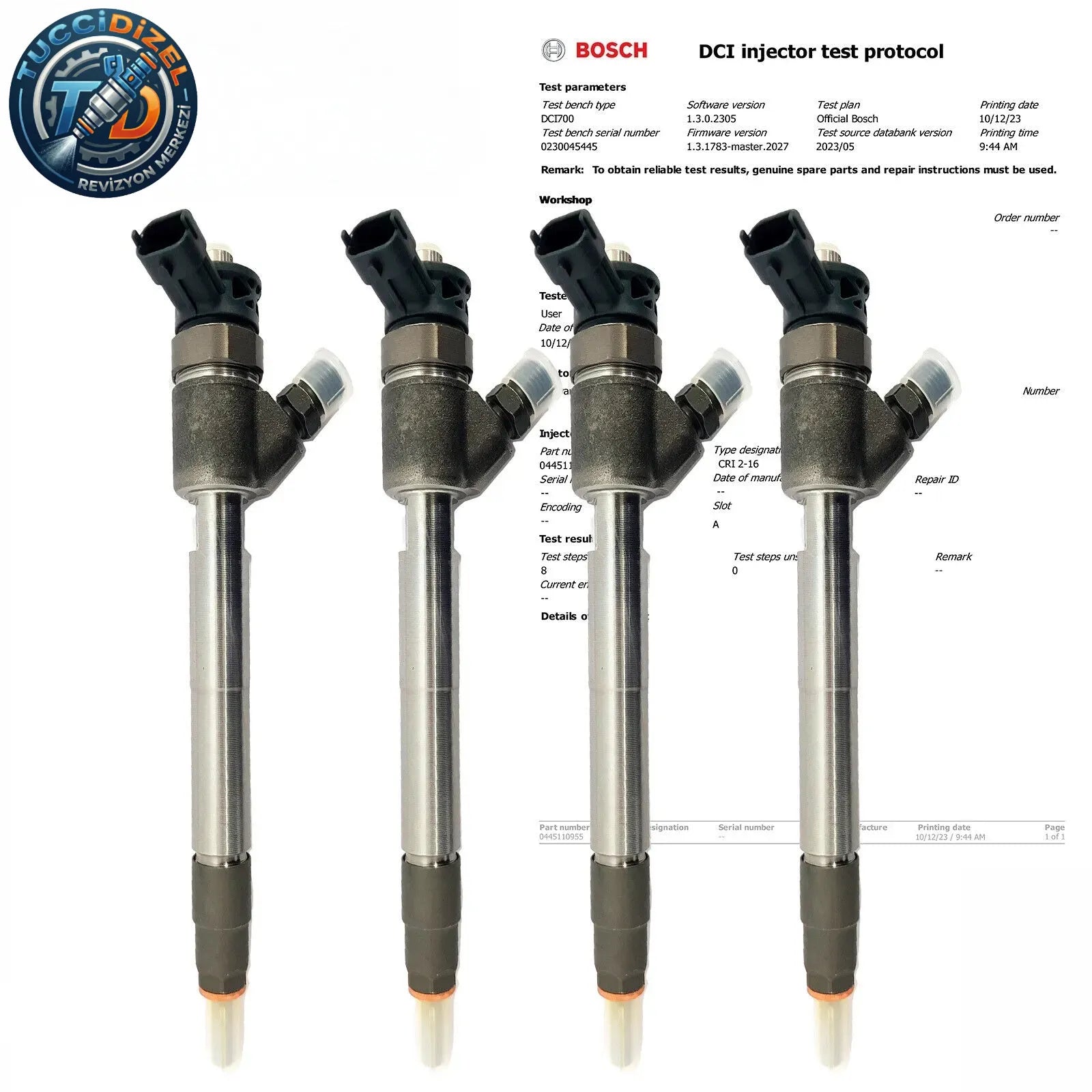 4 Adet Dizel Enjektör 0445110955 Citroën, Peugeot, Ford, Opel 1.5 HDi