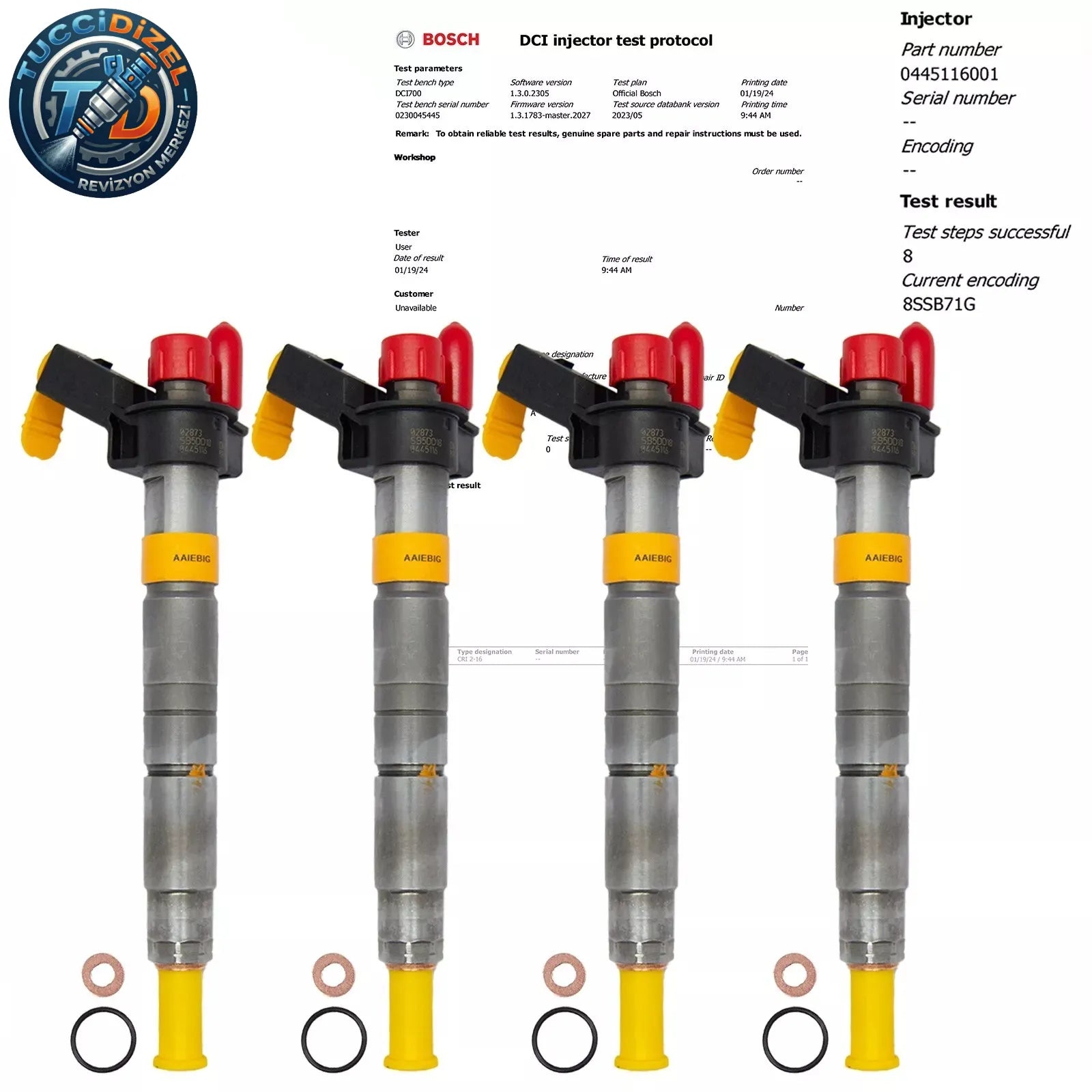 4 Adet Orijinal BOSCH Enjektör BMW Seri 1, 3, 5, X3 0445116001 Enjektör