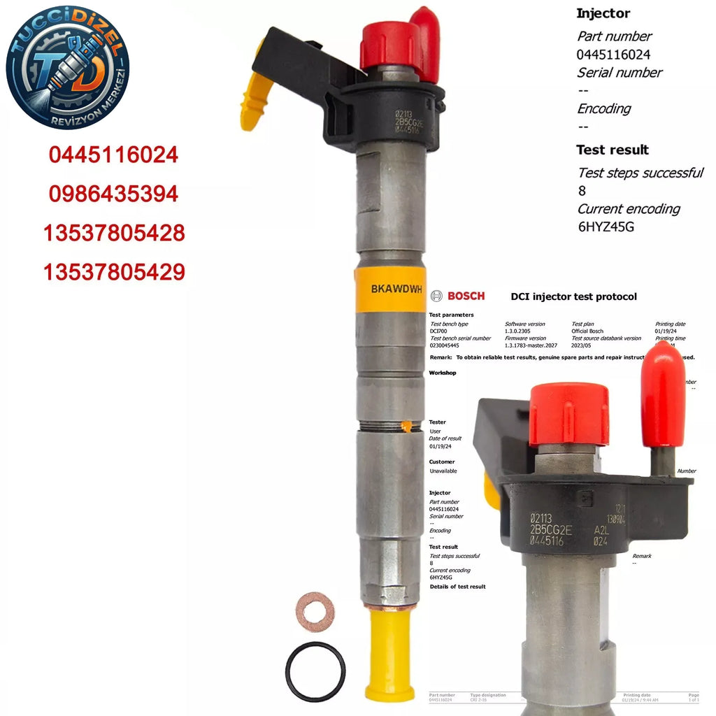 BOSCH Dizel Enjektör 0445116024 BMW Seri 3, 5, 7, X1, X3, X5, X6
