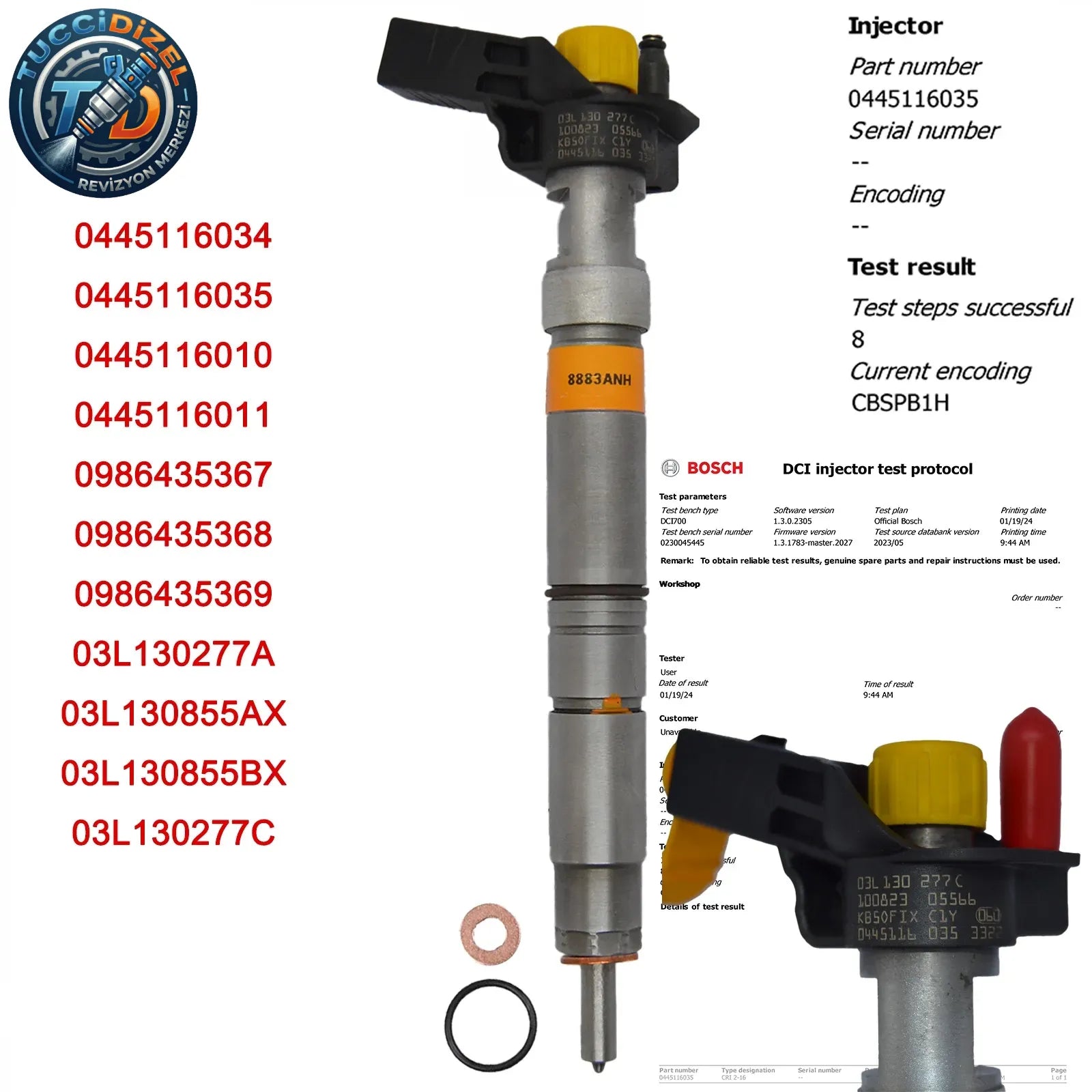 BOSCH Enjektör (0445116035) VW T5, T6, Amarok 2,0 TDI Motor