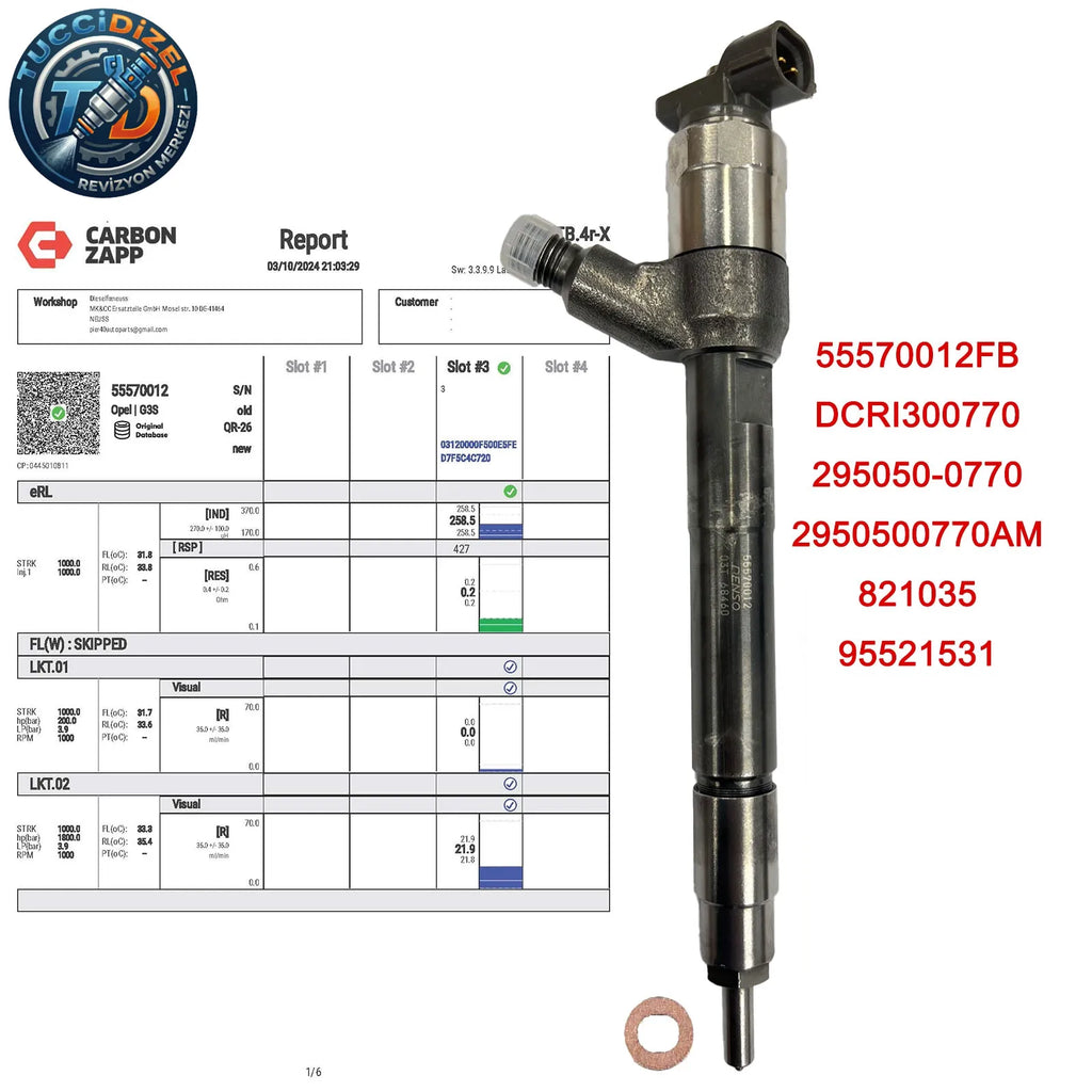 DENSO 295050-0770 Enjektör Opel Vauxhall 1.6 CDTi Euro 6